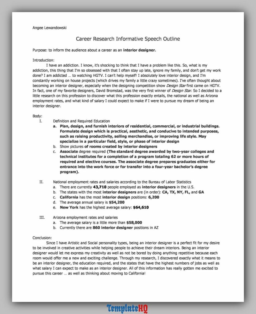 Informative Speech Outline 07