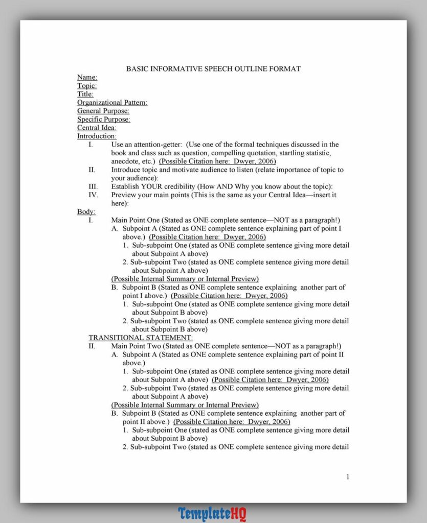 Informative Speech Outline 09