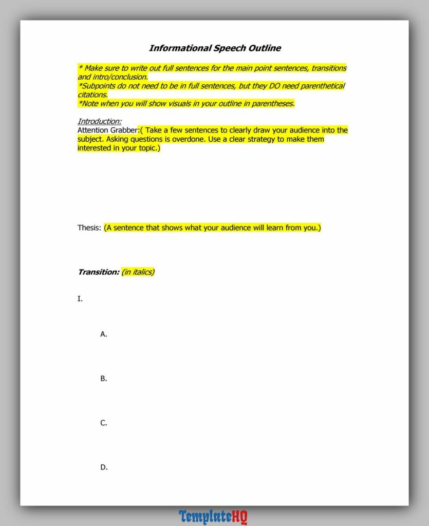 Informative Speech Outline 10