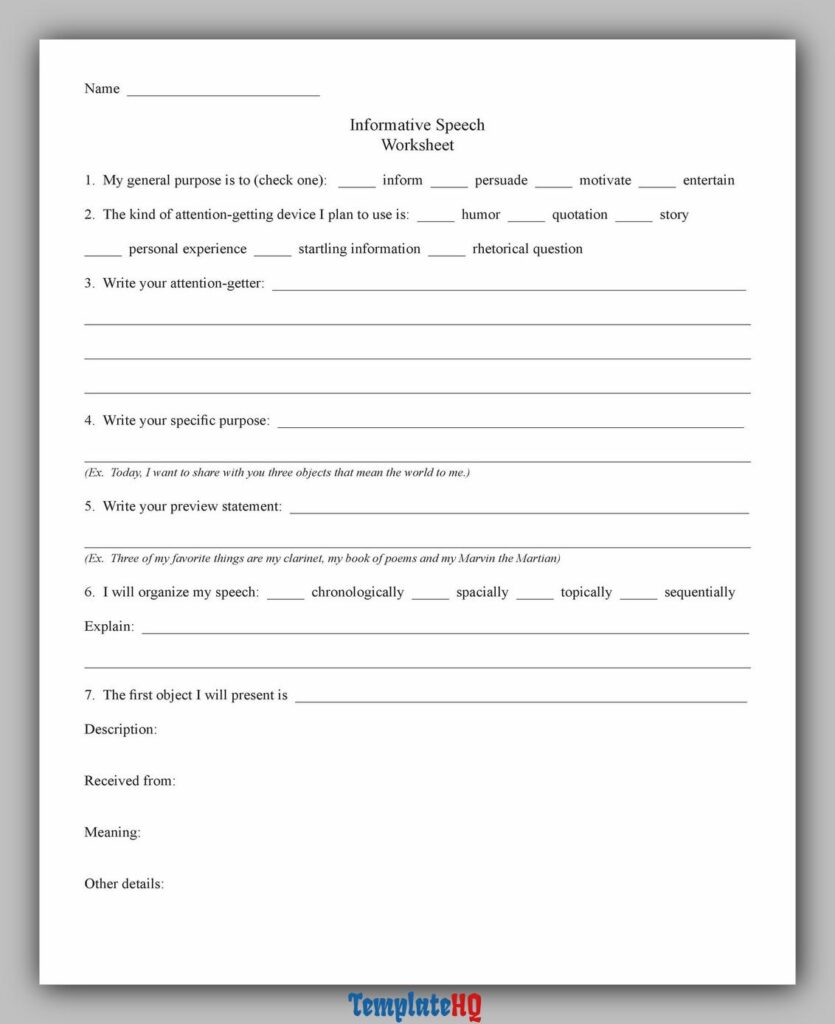 Informative Speech Outline 20