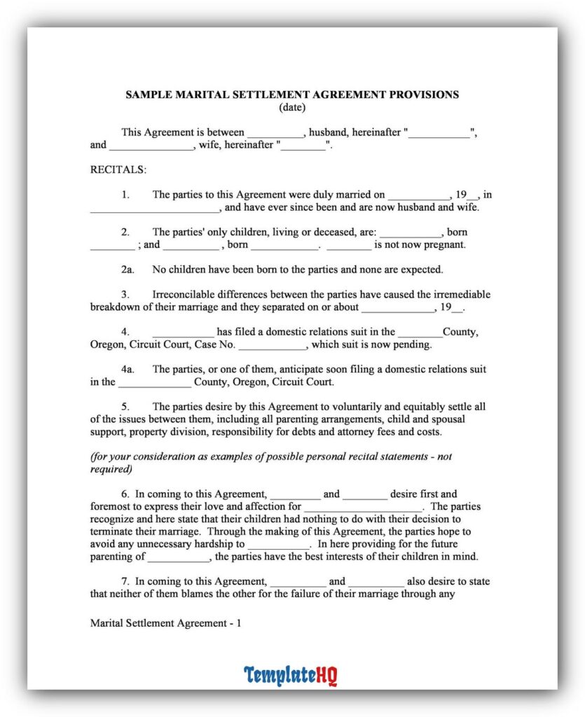 Marriage Contract Sample 02 Marriage Contract Sample 02