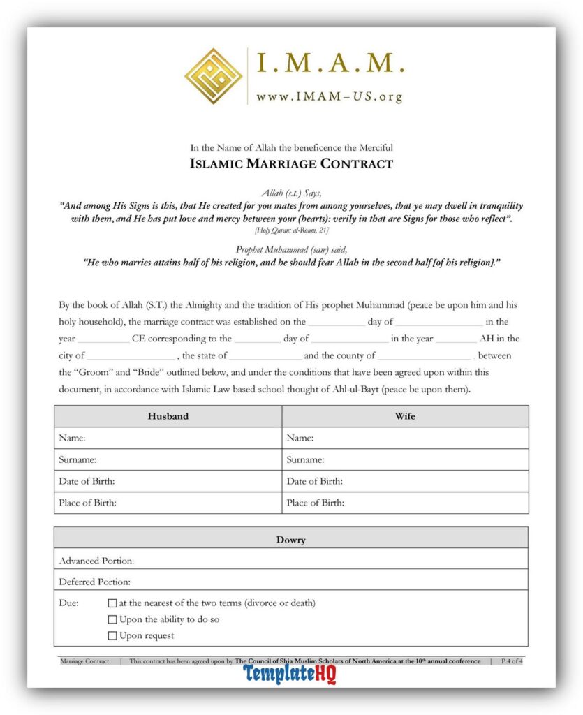 Marriage Contract Sample 06 Marriage Contract Sample 06