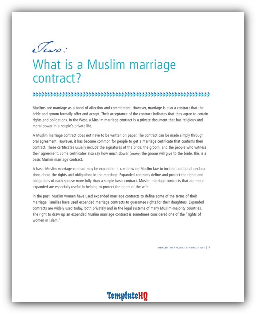 Marriage Contract Sample 11 Marriage Contract Sample 11