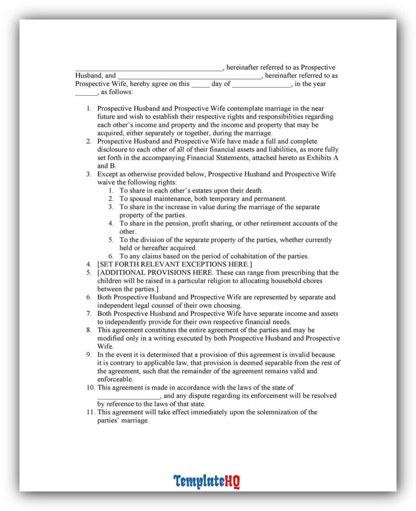 Marriage Contract Sample 22 Marriage Contract Sample 22