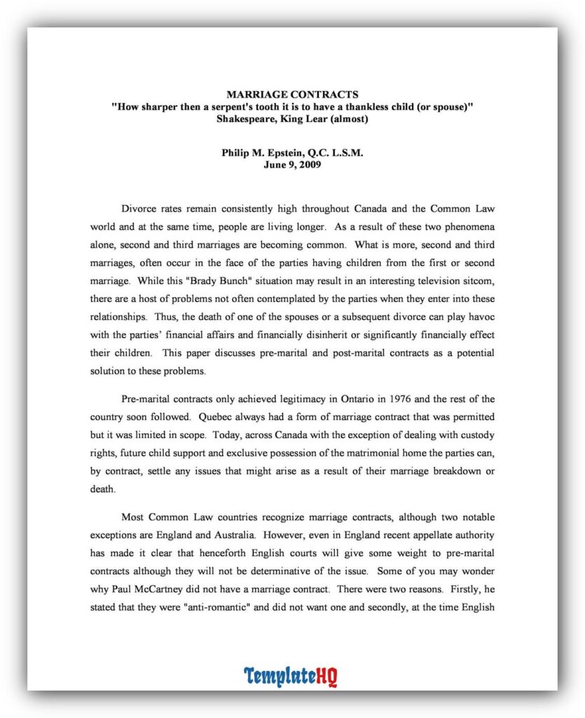 Marriage Contract Sample 25 Marriage Contract Sample 25