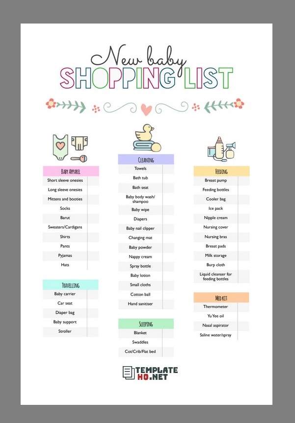 New Born Shopping List 02