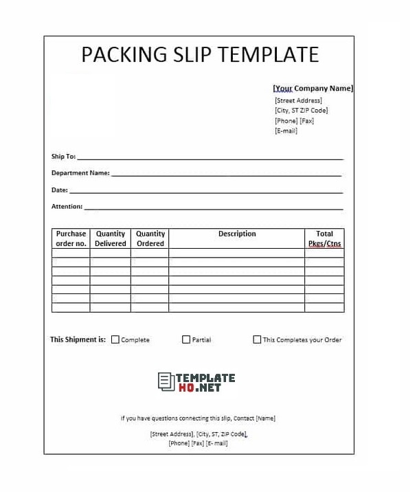 Packing List Template 06