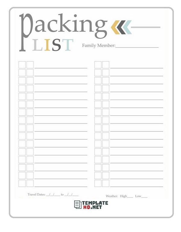 Packing List Template Word from www.templatehq.net