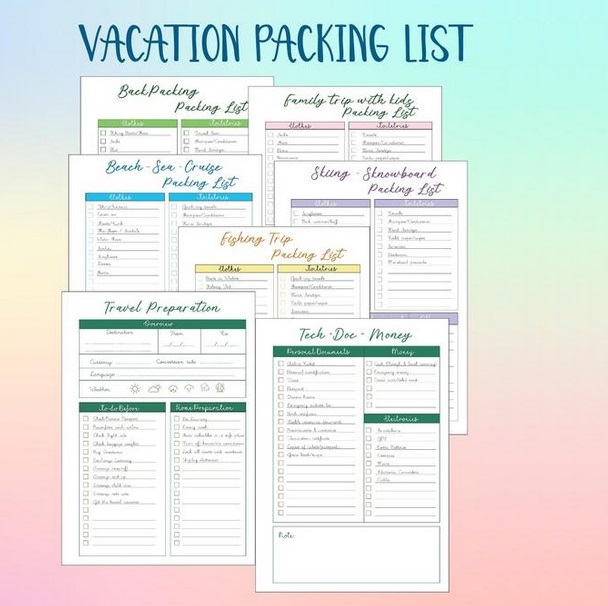 Vacation Packing List