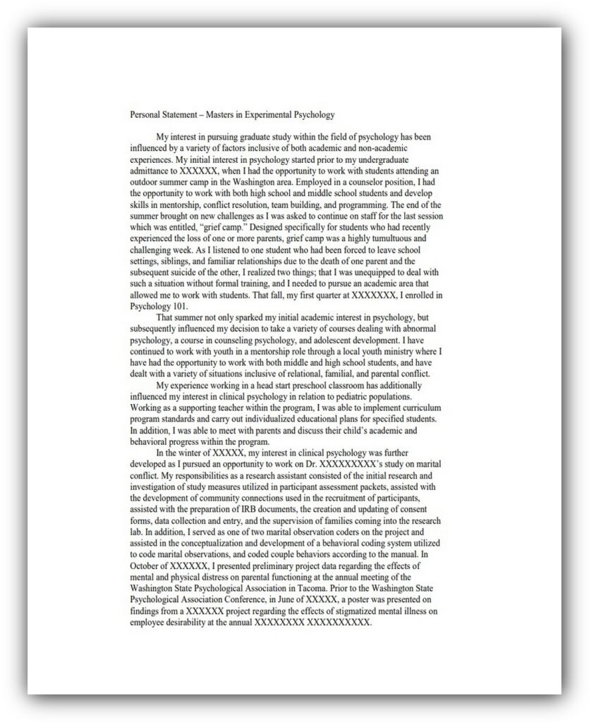 Personal Statement For Masters In Education Example 05