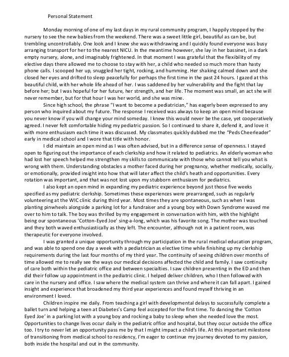 Personal Statement Medical School Examples 07