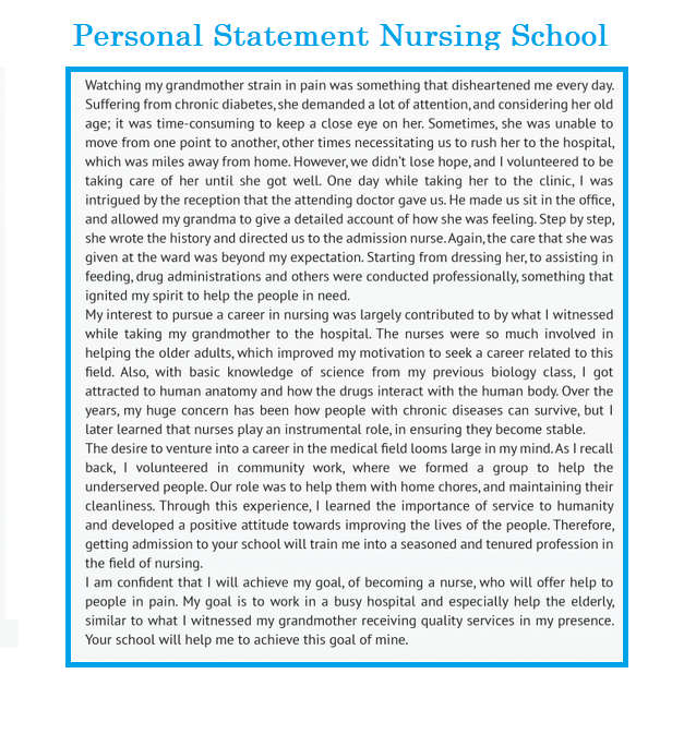 Nursing application personal statement