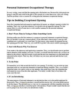 6 Examples On Personal Statement Occupational Therapy And Tips To Build Powerful Opening 5 Personal Statement Occupational Therapy Featured