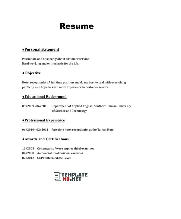 Free Personal Statement on Resume Free Personal Statement on Resume