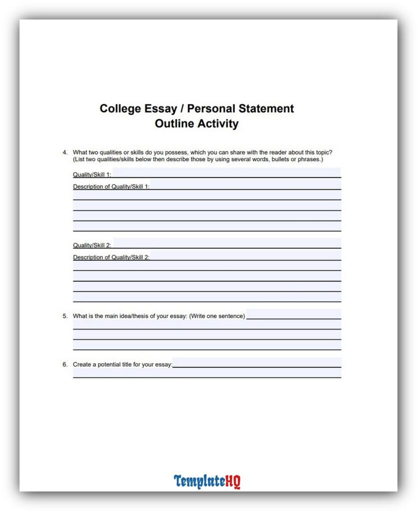 Personal Statement Outline 02 Personal Statement Outline 02