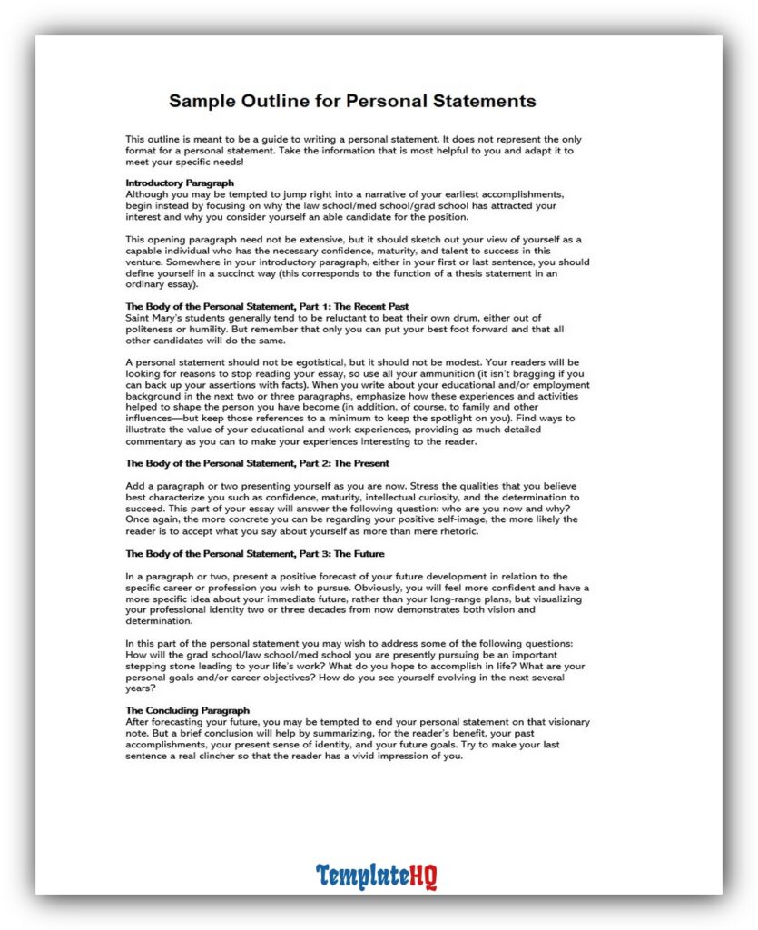 Personal Statement Outline 03 Personal Statement Outline 03