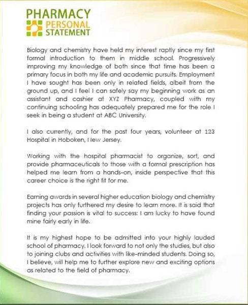 Personal Statement Pharmacy Introduction