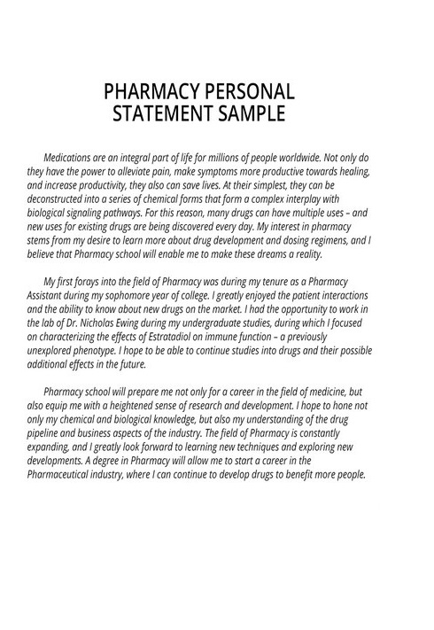 Personal Statement Pharmacy 03