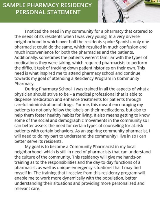 Personal Statement Pharmacy Residency