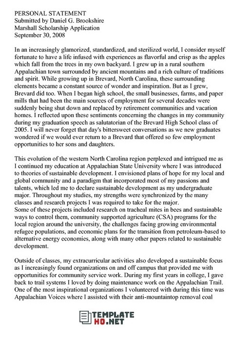 Personal Statement Template For College 03 Personal Statement Template For College 03