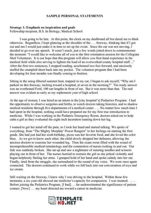 Personal Statement Template For College 04 Personal Statement Template For College 04