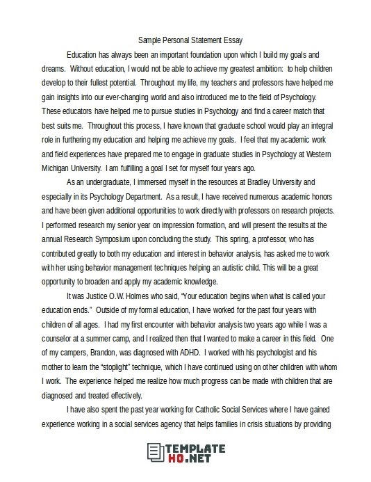 Personal Statement Template For College 10 Personal Statement Template For College 10