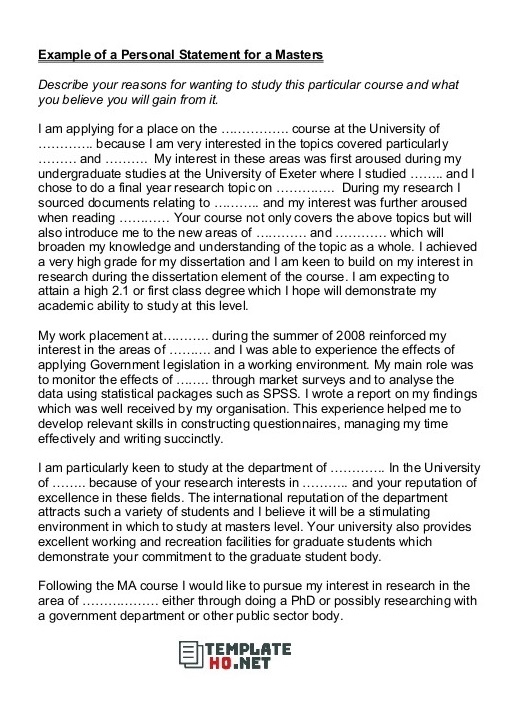 Personal Statement Template For College 12 Personal Statement Template For College 12