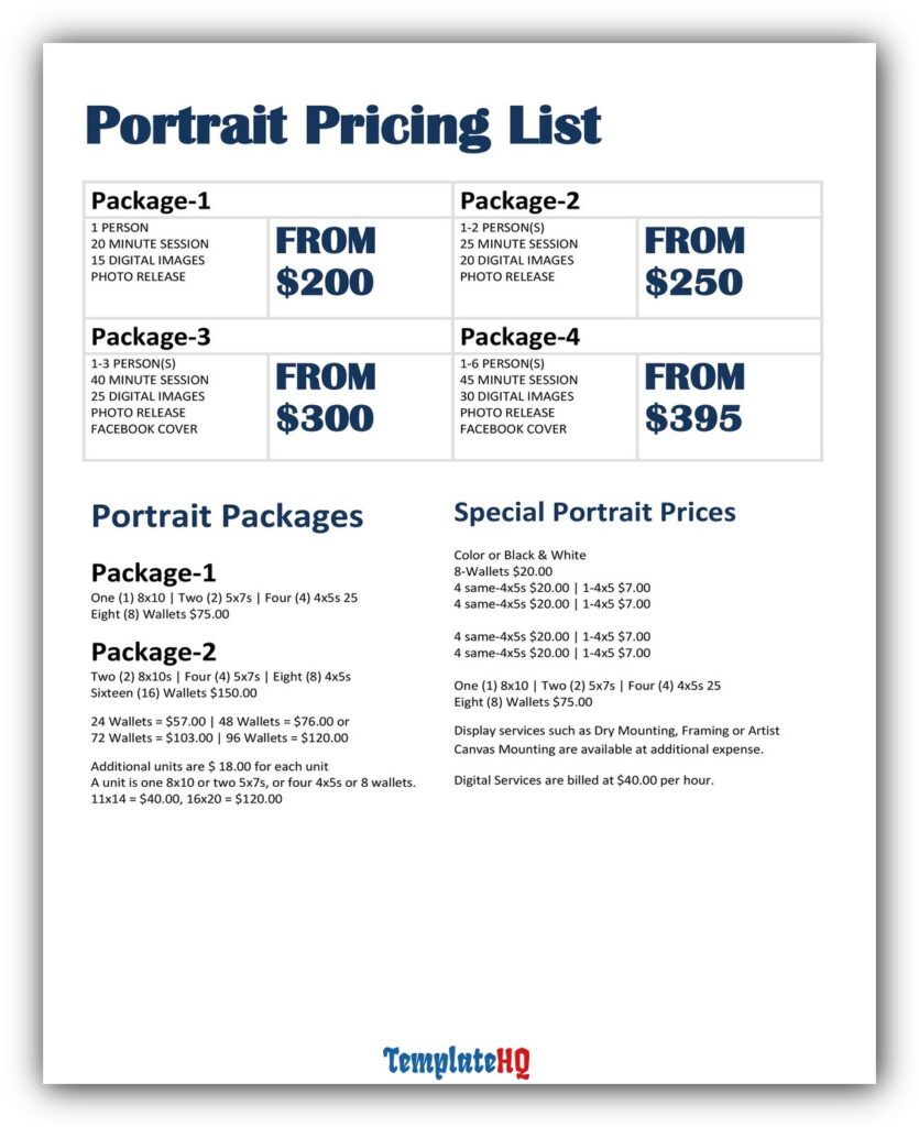 Price List Template 06