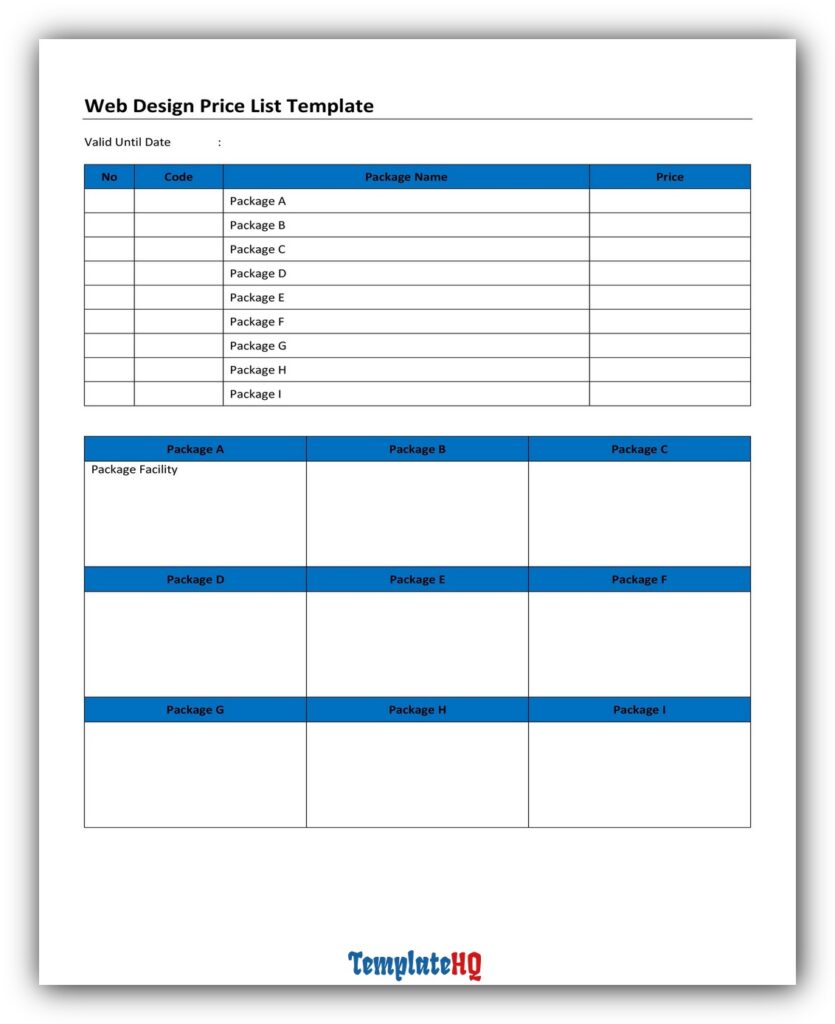 Price List Template 20