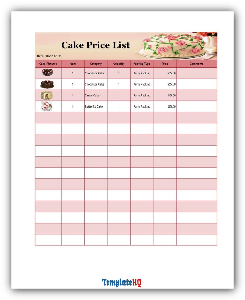 Price List Template 22
