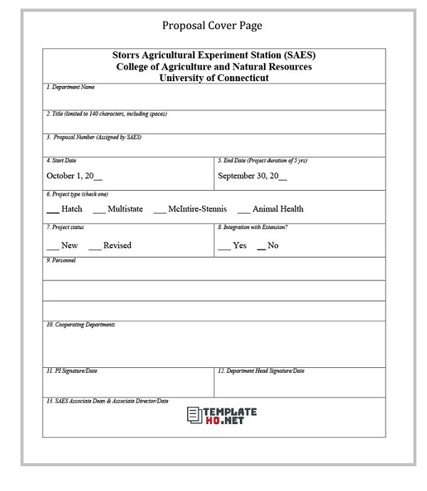 Proposal cover page templates