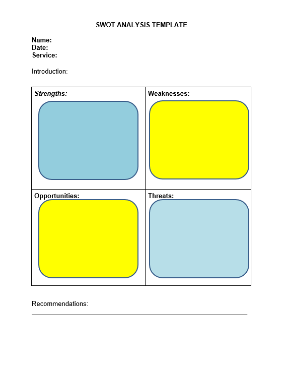 Swot Analysis Template Word Swot Analysis Template Word