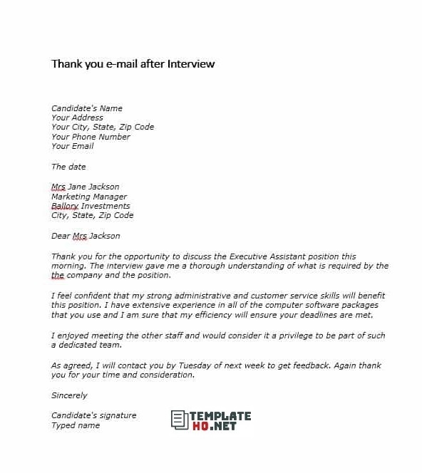 Thank You Email After Interview 01