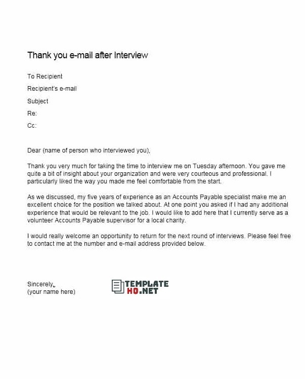 Thank You Email After Interview 03