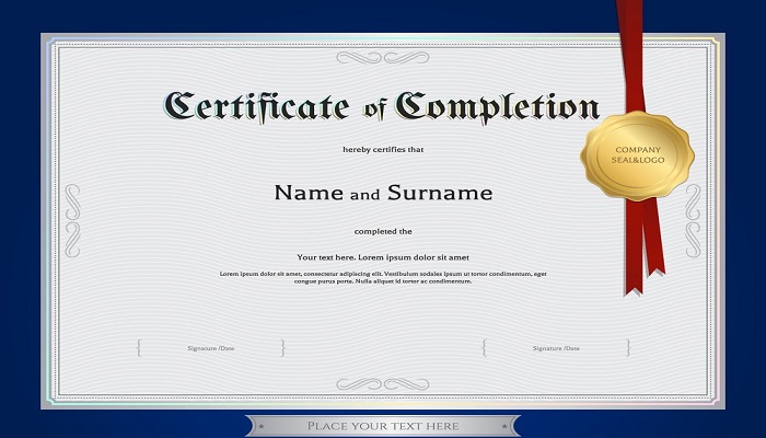 certificate of completion