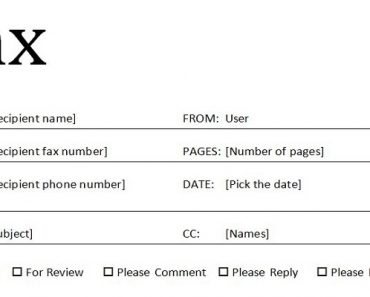 fax cover sheet templates