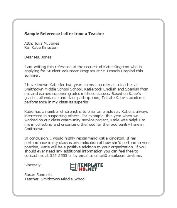 Font Size For Letter Of Recommendation from www.templatehq.net