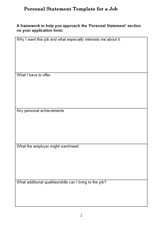 Personal statement for jobs