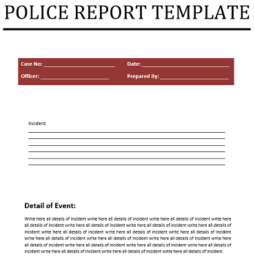 police report template 1