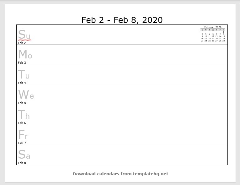 weekly calendar template 06