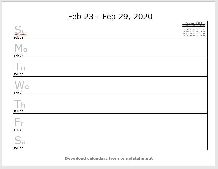 weekly calendar template 09