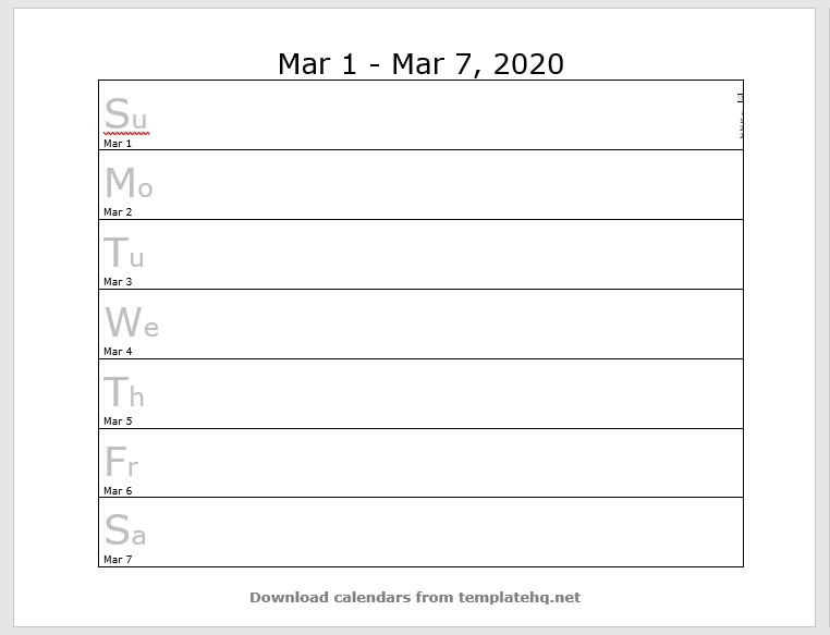 weekly calendar template 10