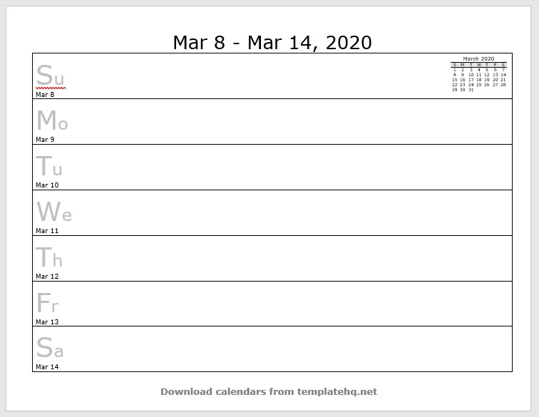 weekly calendar template 11