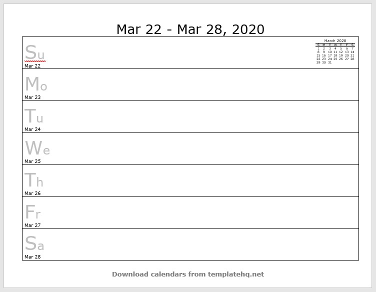 weekly calendar template 13