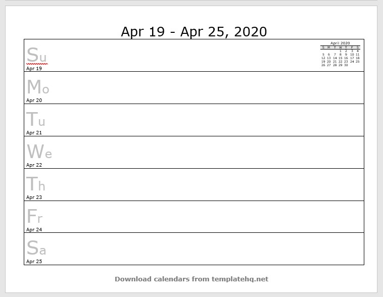 weekly calendar template 17