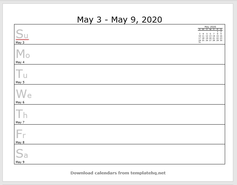 weekly calendar template 19