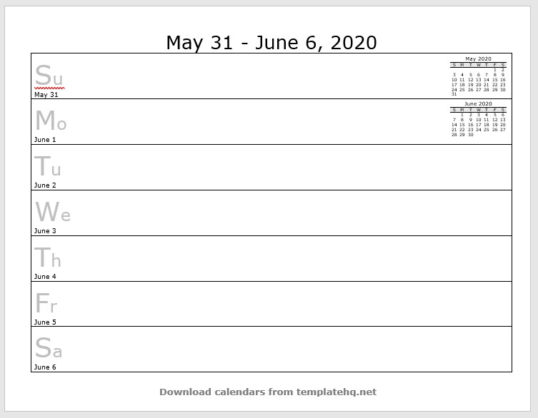 weekly calendar template 23