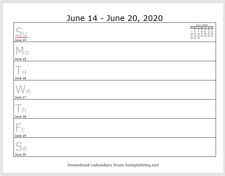 weekly calendar template 25