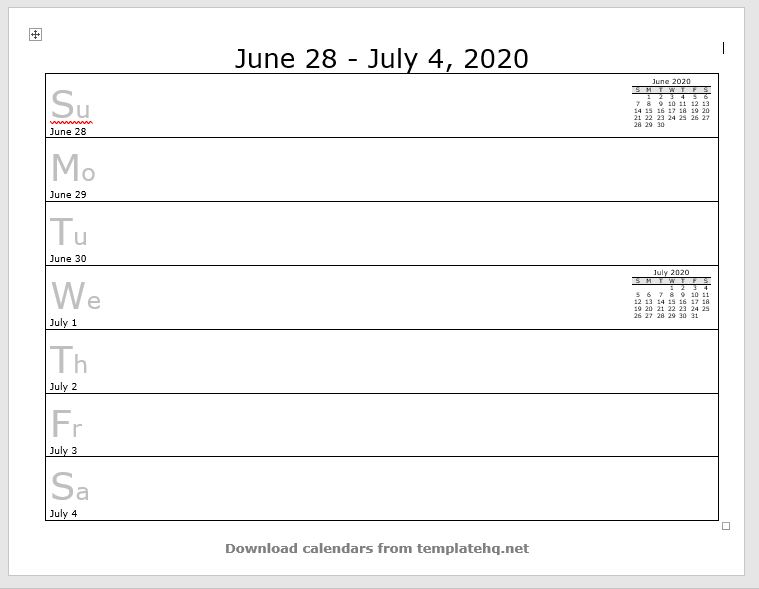 weekly calendar template 27