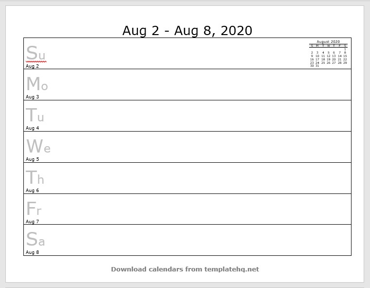 weekly calendar template 33